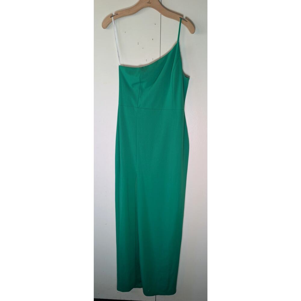 Lulus One Shoulder Green Maxi Dress Large